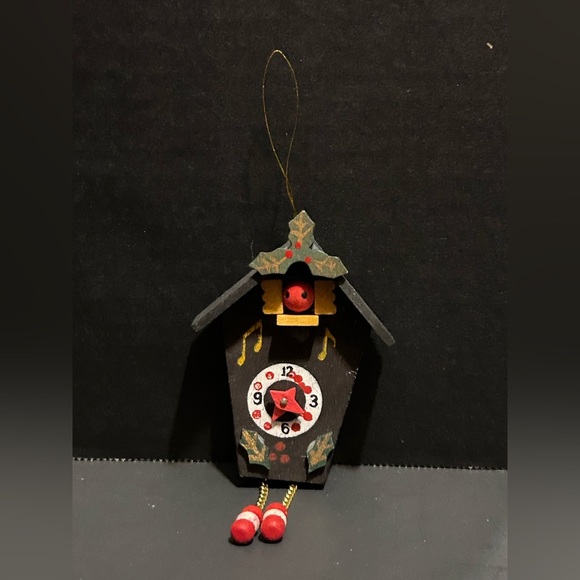 vintage cuckoo clock wood christmas ornaments - Picture 4 of 4